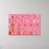 Koel abstract rood en roze retro zigzag golven canvas afdruk (Voorkant)