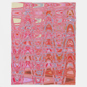 Koel Abstract Rood en Roze Retro Zigzag Golven Fleece Deken (Voorkant)