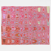 Koel Abstract Rood en Roze Retro Zigzag Golven Fleece Deken (Voorkant (Horizontaal))