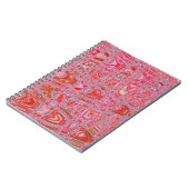 Koel abstract rood en roze retro zigzag golven notitieboek (Linkerzijde)