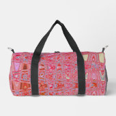 Koel Abstract Rood en Roze Retro Zigzag Golven Plunjezak (Voorkant)