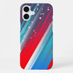 Koel Abstract Rood Wit Blauw Kwaststreken iPhone 16 Plus Hoesje