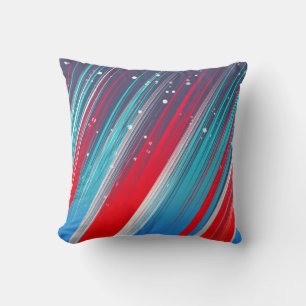 Koel Abstract Rood Wit Blauw Kwaststreken Kussen