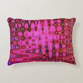 Koel Abstract Roze en Zwart Atomair Retro Zigzags Accent Kussen