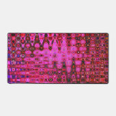 Koel Abstract Roze en Zwarte Atoom Retro Zigzags Bureaumat (Voorkant)
