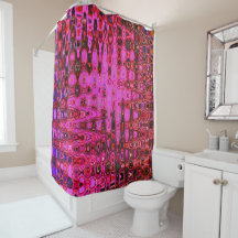 Koel Abstract Roze en Zwarte Atoom Retro Zigzags