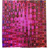 Koel Abstract Roze en Zwarte Atoom Retro Zigzags Douchegordijn (Voorkant)