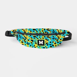 Koel Abstract Turquoise Luipaard Patroon Monogram Heuptasje