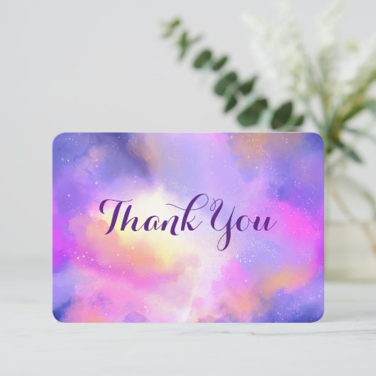 Koel Abstract Waterverf Ruimteontwerp Dank u Bedankkaart (Staand voorkant)