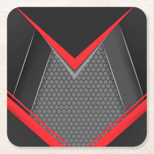Koel Abstracte 3-dimensionale moderne technologie Kartonnen Onderzetters
