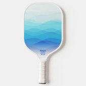 Koel Abstracte blauwe golven Aangepast Pickleball Paddle (Achterkant)
