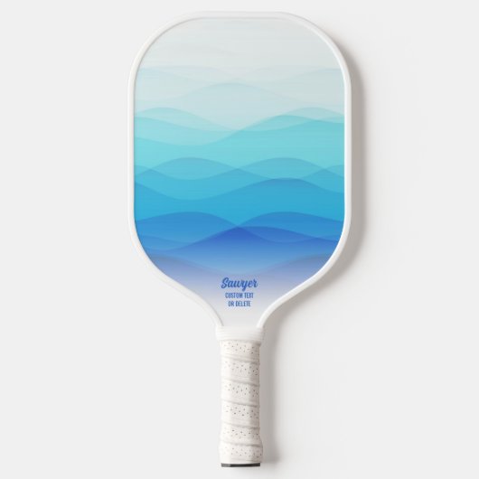 Koel Abstracte blauwe golven Aangepast Pickleball Paddle (Voorkant)