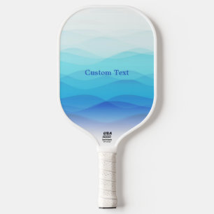 Koel Abstracte blauwe golven Aangepast Pickleball Paddle