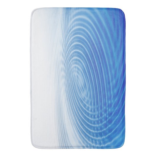Koel Abstracte blauwe golven Concentreerde cirkels Badmat (Voorkant Verticaal)