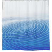 Koel Abstracte blauwe golven Concentreerde cirkels Douchegordijn (Voorkant)