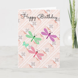 Koel Abstracte Dragonfly Birthday Kaart
