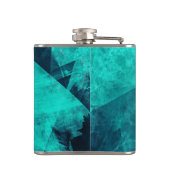 Koel Abstracte gejokte blauwe kunst op maat Heupfles (Achterkant)