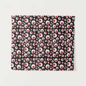 Koel Abstracte Geometrische Patroonrode witte cirk Wandkleed (Voorkant (horizontaal))