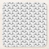 Koel Abstracte isometrische Y-plaatjes Kartonnen Onderzetters (Voorkant)