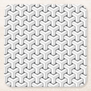 Koel Abstracte isometrische Y-plaatjes Kartonnen Onderzetters