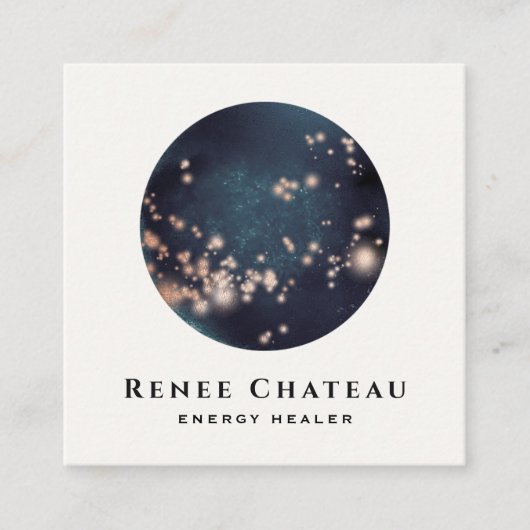 Koel Abstracte Keltische maan en sterren Vierkante Visitekaartje (Voorkant)