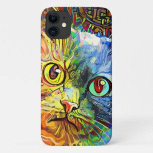 Koel Abstracte kleurrijke kattenkattenkattendeksel Case-Mate iPhone Case
