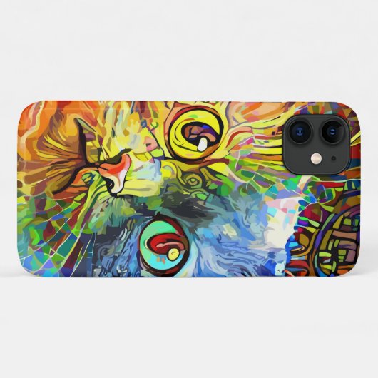 Koel Abstracte kleurrijke kattenkattenkattendeksel Case-Mate iPhone Case (Achterkant (horizontaal))