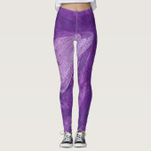 Koel Abstracte Paarse en Lavender Blends Leggings (Voorkant)