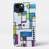 Koel Abstracte poka Dot Blokken iPhone Hoesje (Achterkant)