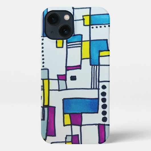 Koel Abstracte poka Dot Blokken iPhone Hoesje (Achterkant)