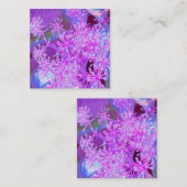 Koel Abstracte Retro-Natuur in Hot Pink en Paars Aanbevelingskaartje (Voorkant / Achterkant)