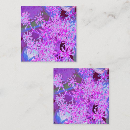 Koel Abstracte Retro-Natuur in Hot Pink en Paars Aanbevelingskaartje (Voorkant / Achterkant)