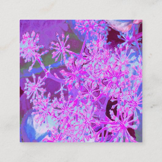 Koel Abstracte Retro-Natuur in Hot Pink en Paars Aanbevelingskaartje (Achterkant)