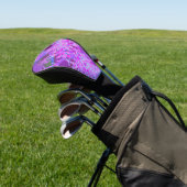Koel Abstracte Retro-Natuur in Hot Pink en Paars Golfheadcover (Insitu)