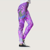 Koel Abstracte Retro-Natuur in Hot Pink en Paars Leggings (Rechts)