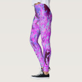 Koel Abstracte Retro-Natuur in Hot Pink en Paars Leggings (Links)