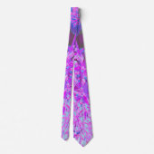 Koel Abstracte Retro-Natuur in Hot Pink en Paars Stropdas (Achterkant)