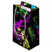 Koel Abstracte retro regenboogverf zwart Klein Cadeauzakje (Voorkant Gekanteld)