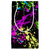 Koel Abstracte retro regenboogverf zwart Klein Cadeauzakje (Voorkant)