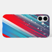 Koel Abstracte rode blauwe penseelstreken Case-Mate iPhone Case (Achterkant (horizontaal))