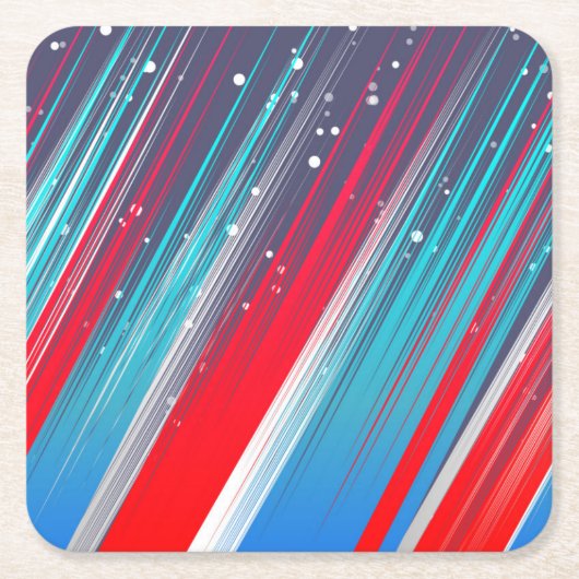 Koel Abstracte rode blauwe penseelstreken Kartonnen Onderzetters (Voorkant)