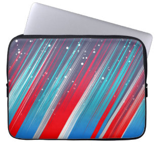 Koel Abstracte rode blauwe penseelstreken Laptop Sleeve