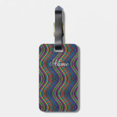 Koel Abstracte Wavy line art Thunder_Cove Bagagelabel (Achterkant verticaal)