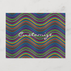Koel Abstracte Wavy line art Thunder_Cove Briefkaart