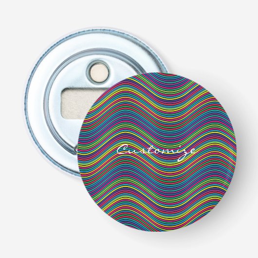 Koel Abstracte Wavy line art Thunder_Cove Button Flesopener (Voorkant)