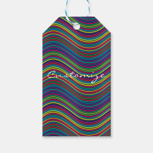 Koel Abstracte Wavy line art Thunder_Cove Cadeaulabel (Voorkant)