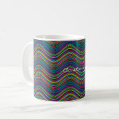 Koel Abstracte Wavy line art Thunder_Cove Koffiemok (Voorkant links)