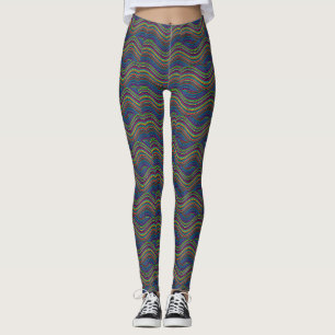 Koel Abstracte Wavy line art Thunder_Cove Leggings
