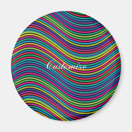 Koel Abstracte Wavy line art Thunder_Cove Magneet (Voorkant)