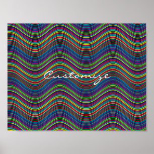 Koel Abstracte Wavy line art Thunder_Cove Poster